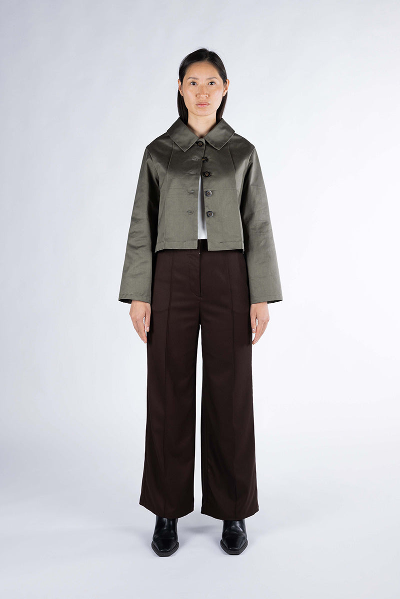ALT+ GREEN PLEATED JACKET